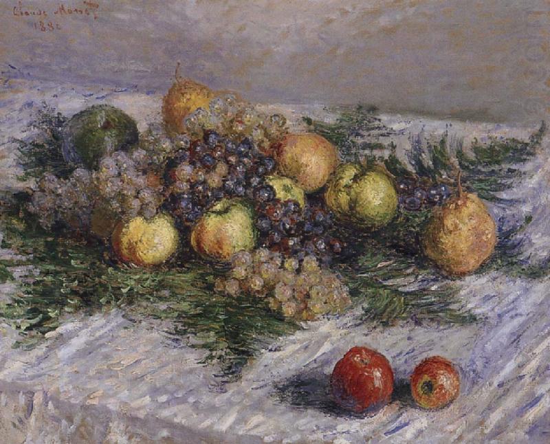 Still life with Pears and Grapes, Claude Monet